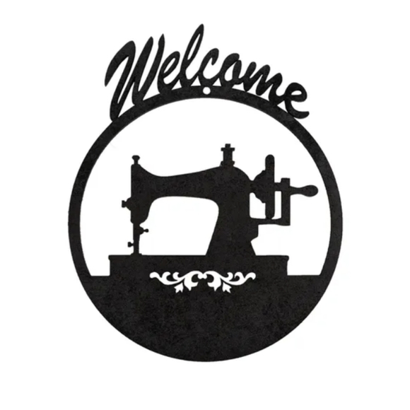 NWT Sewing Machine Welcome Wood Sign FF1604 Fanatical Fusions - Picture 1 of 1